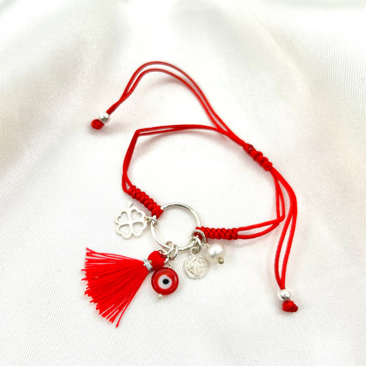 Pulsera Roja Tejida para la Protección y la Buena Suerte