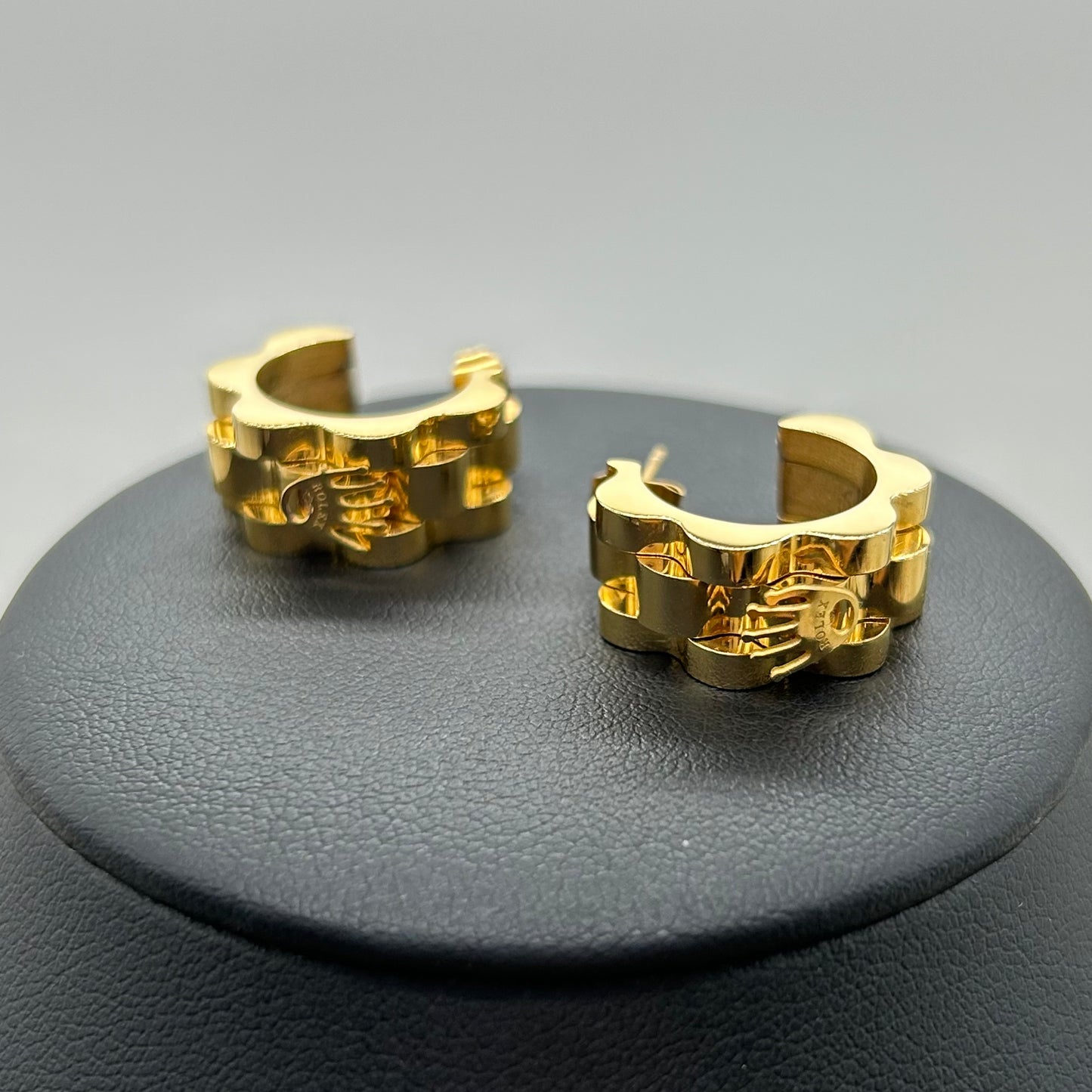 Conjunto Collar y Aretes Rolex de Acero Inoxidable