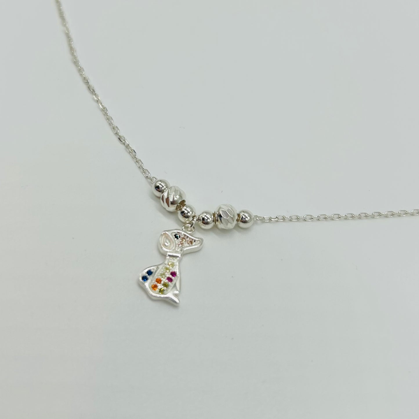 Pulsera de Plata de Perrito de Colores