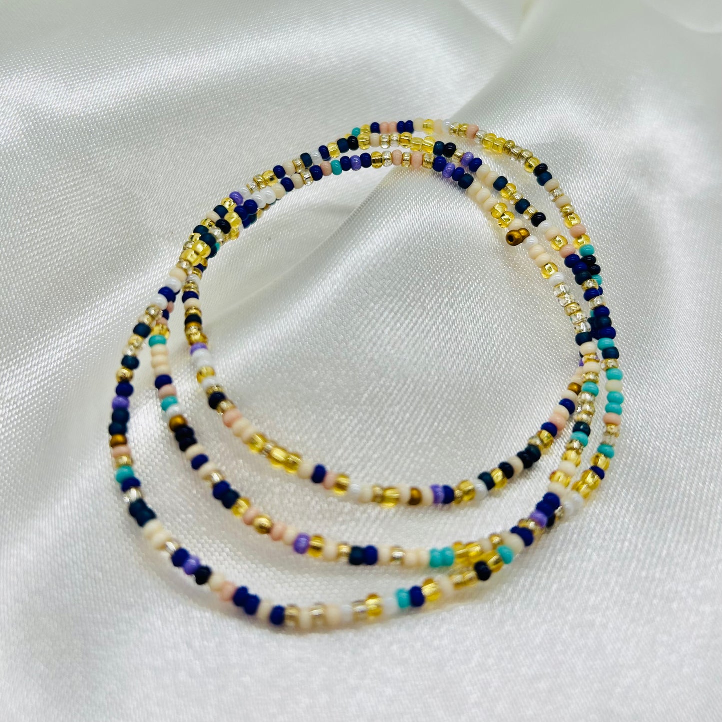 Pulsera Triple de Shakira Azul y Dorada