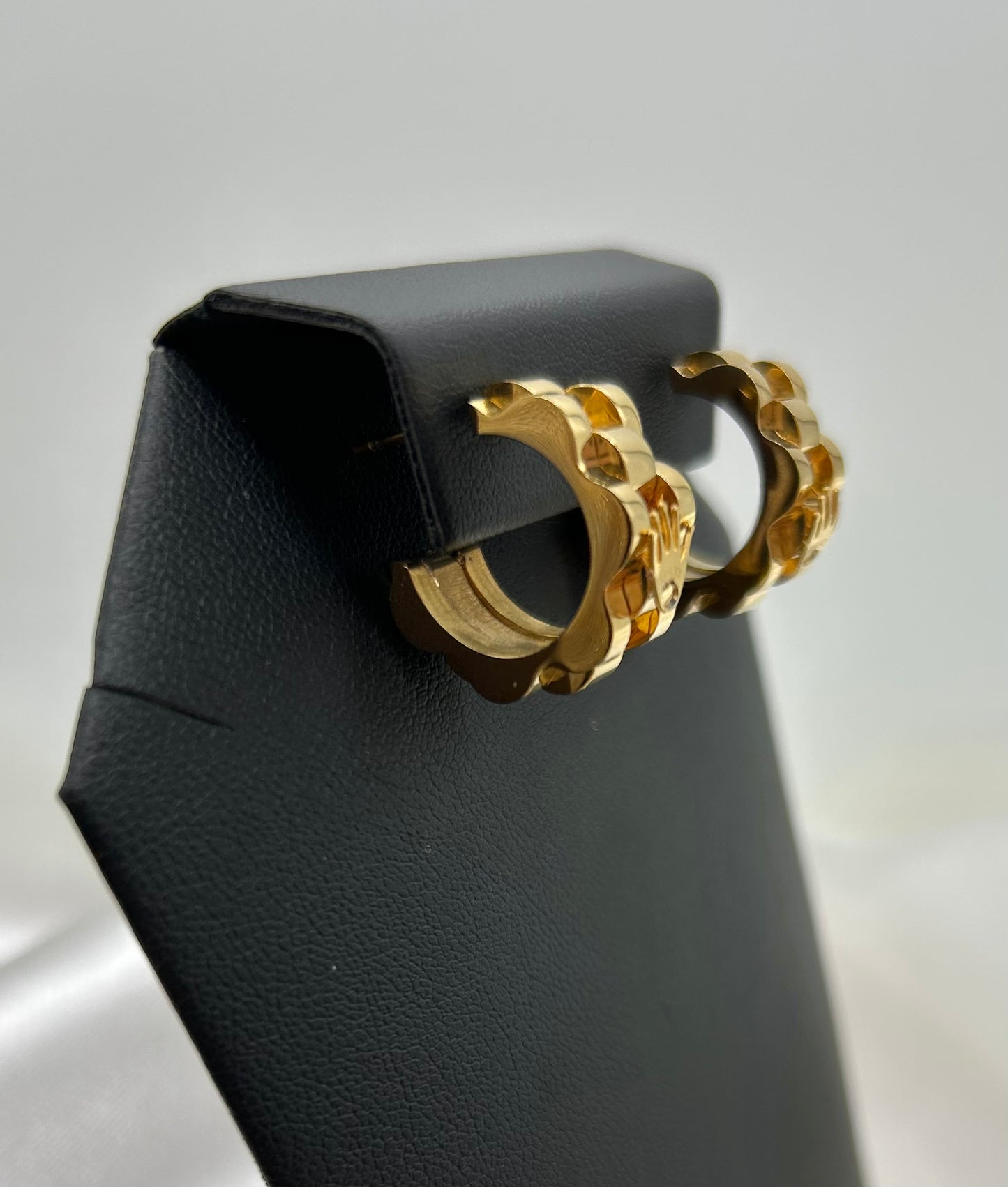 Conjunto Collar y Aretes Rolex de Acero Inoxidable