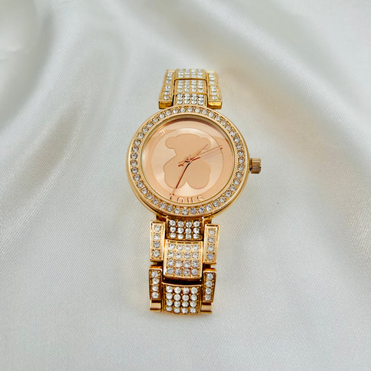 Reloj TOUS de Acero Inoxidable en Tono Rosado con Zirconias