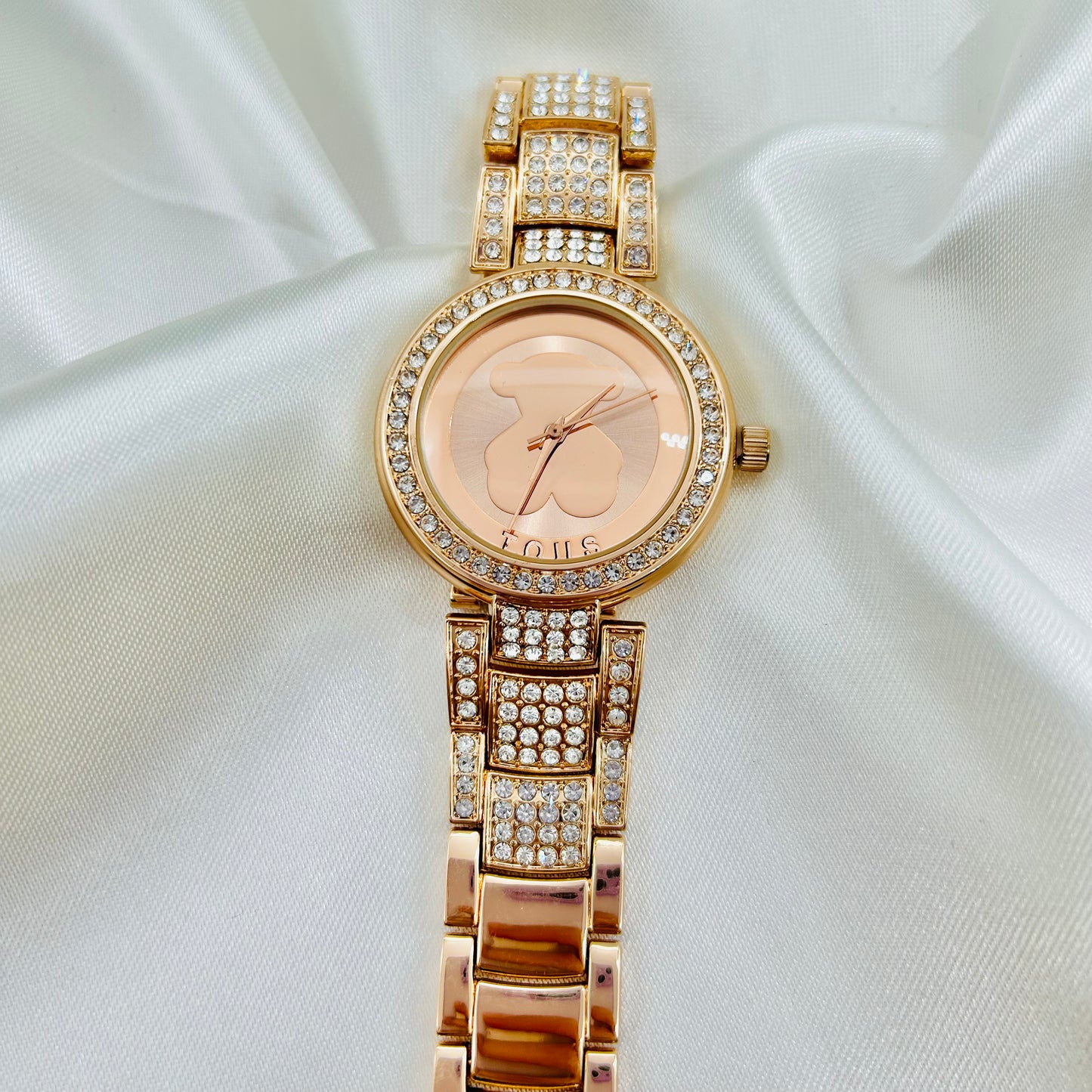 Reloj TOUS de Acero Inoxidable en Tono Rosado con Zirconias