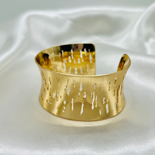 Brazalete Rígido de Cebra de Oro Laminado