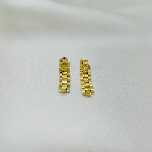 Aretes Rolex de Oro 14K