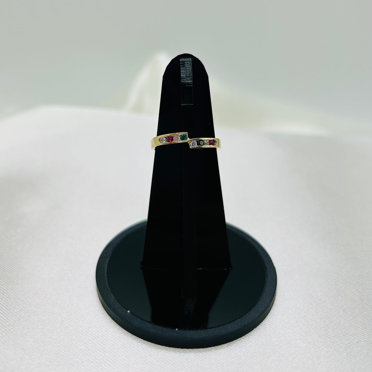 Anillo con Zirconias de Colores 14k