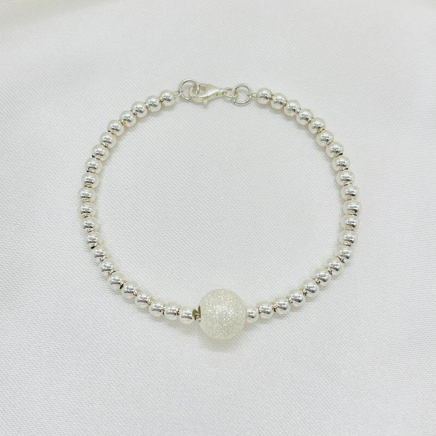 Pulsera Plata de Bolitas