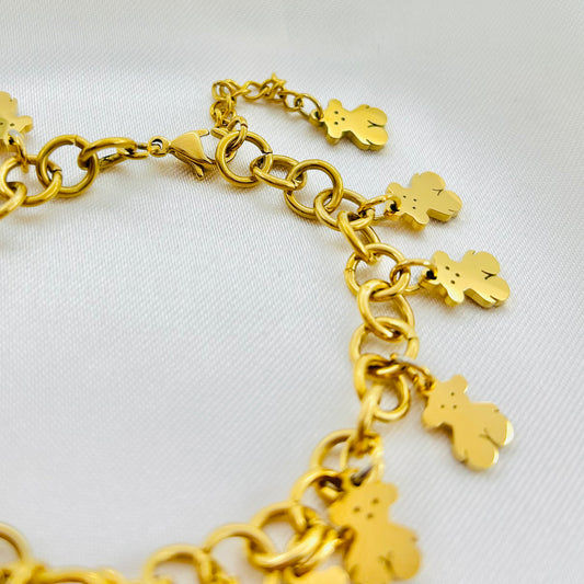 Pulsera TOUS de Acero Inoxidable con dijes colgantes