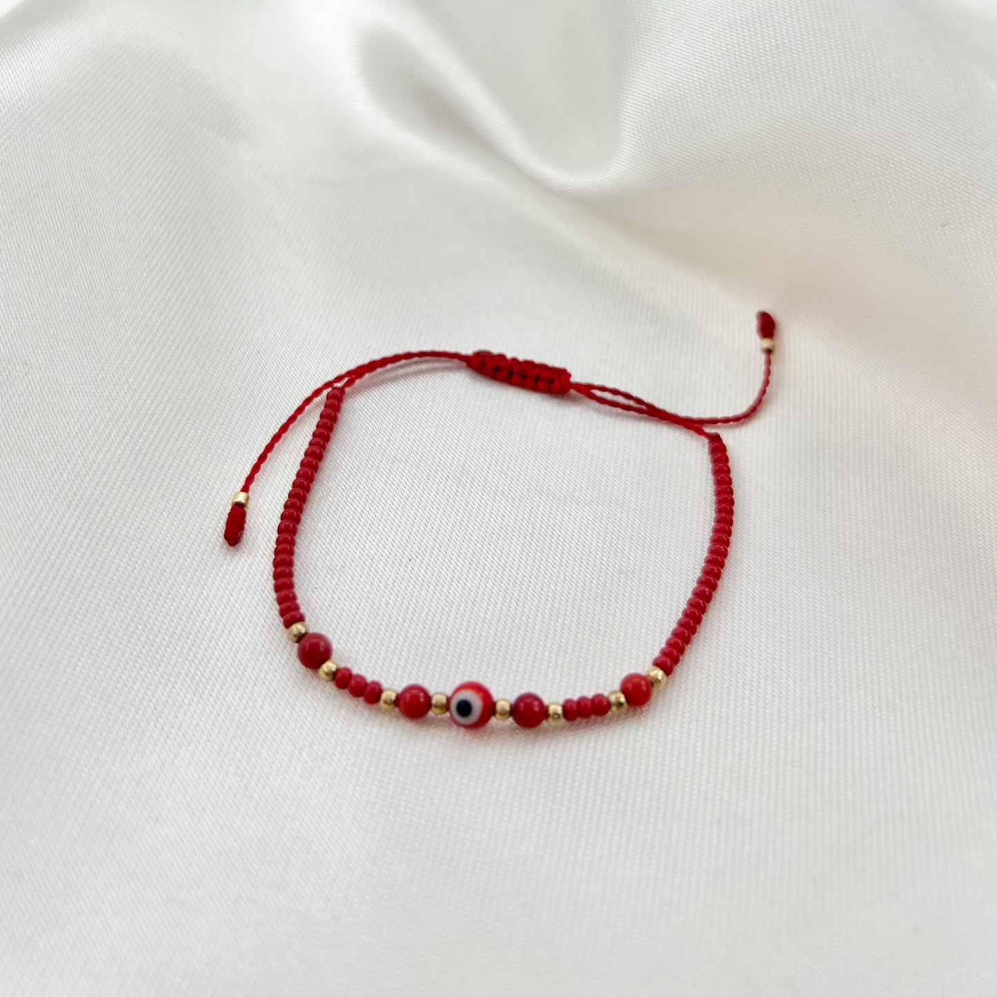 Pulsera Roja Tejida para la Protección con Ojito Turco para Bebé