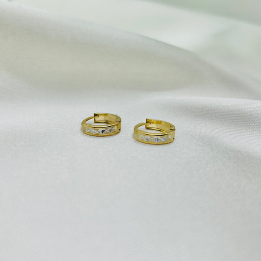 Huggies Doble Vista Con Zirconias Blanca