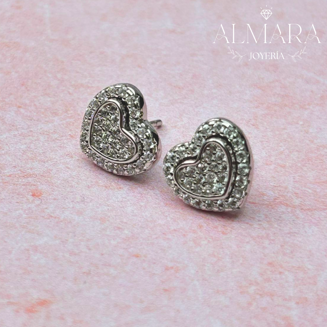 Aretes Corazones Dobles