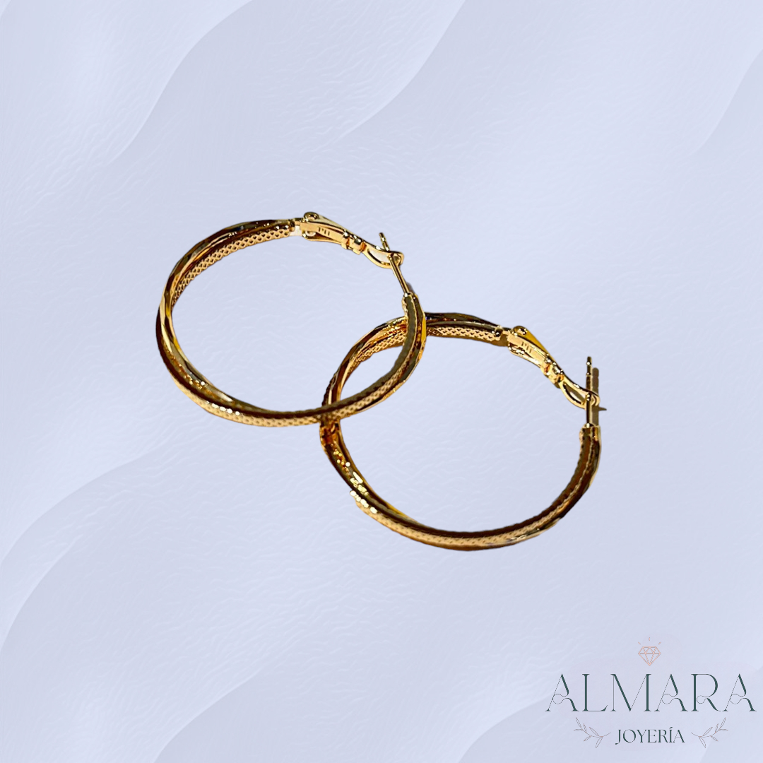 Arracadas Trenzada Doble