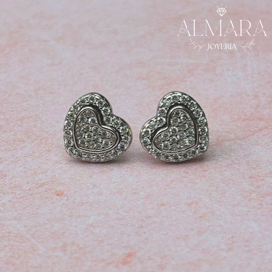 Aretes Corazones Dobles