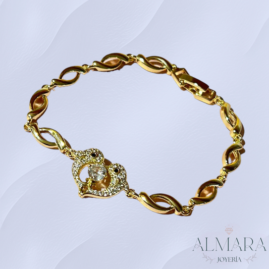 Pulsera de Delfines con Zirconias