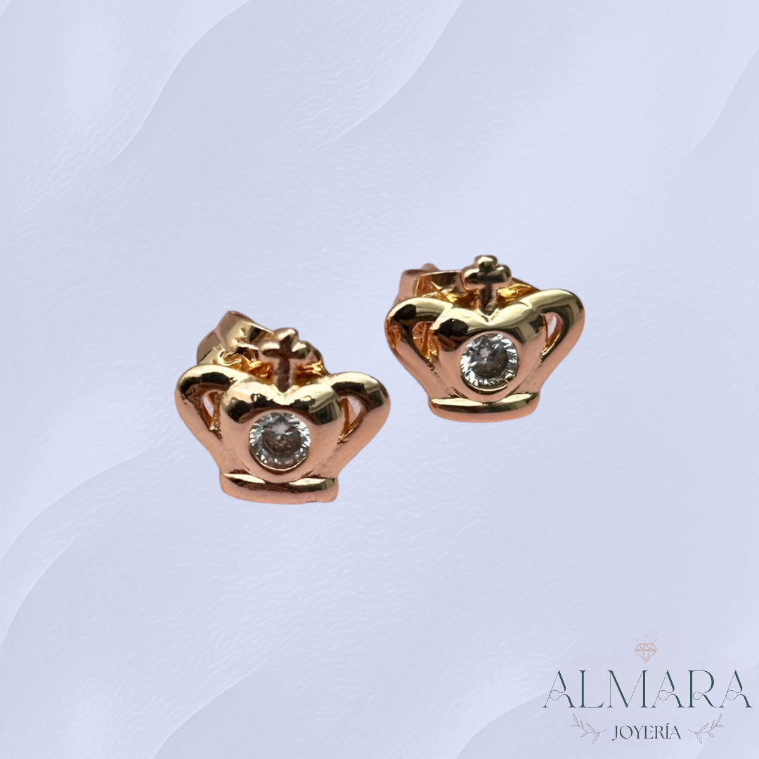 Aretes Corona con Zirconia