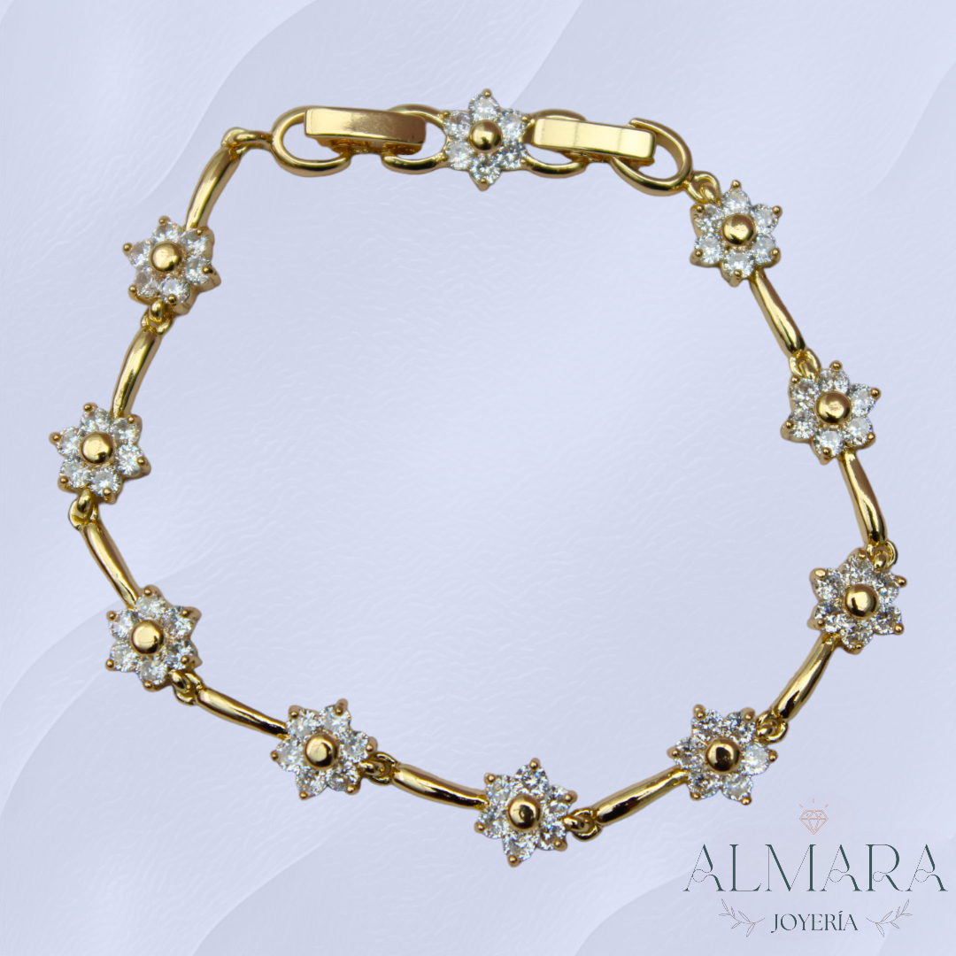 Pulsera de Flores con Zirconias