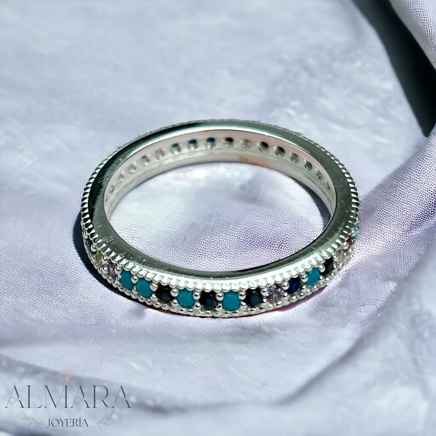 Anillo Churumbelas con Zirconias de Colores