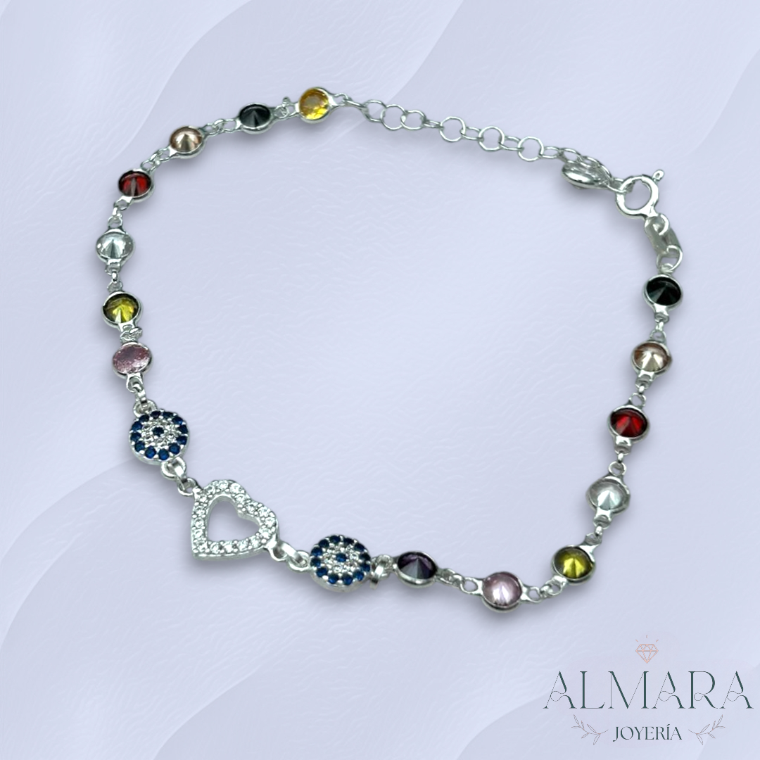 Pulsera Corazón y Ojo Turco