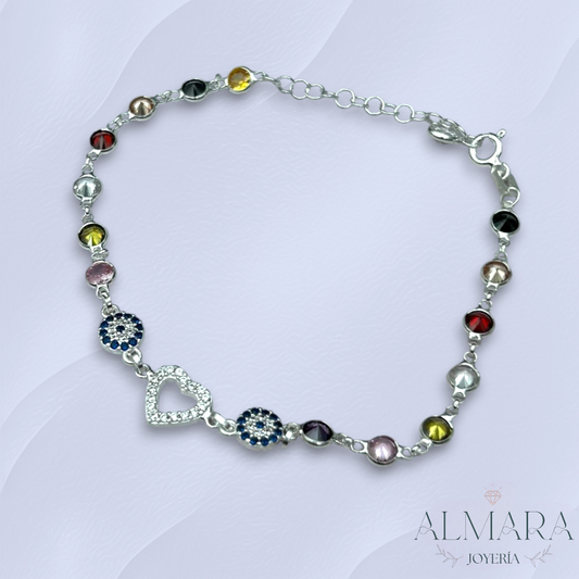Pulsera Corazón y Ojo Turco