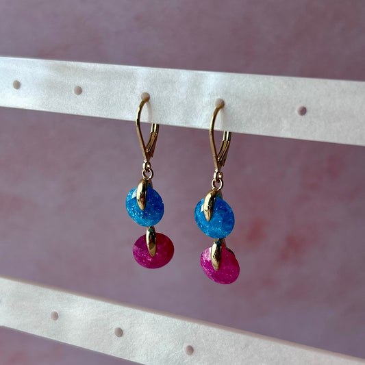 Aretes Azul y Rosa