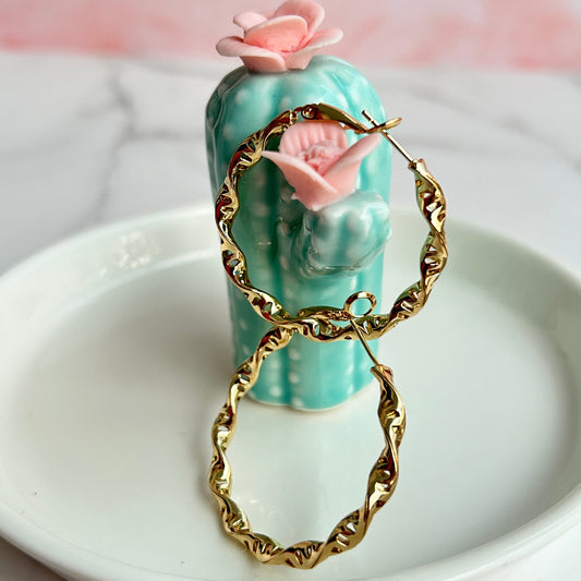 Arracadas Trenzadas de Oro Laminado