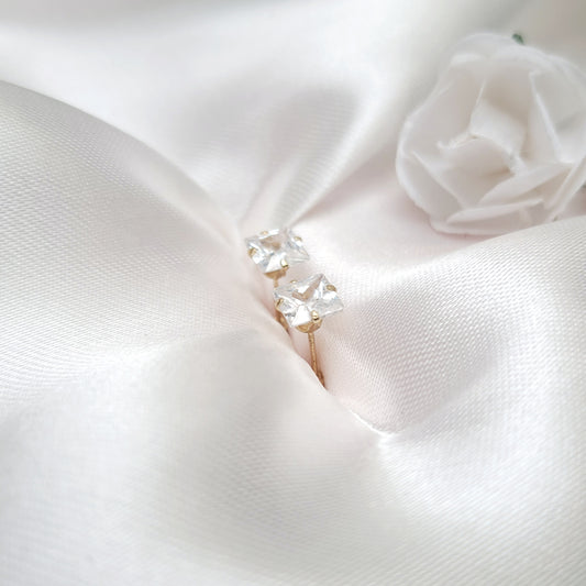 Broquel Zirconia Cuadrada 14K