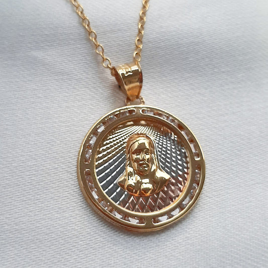 Medalla con Zirconias Sagrado Corazón