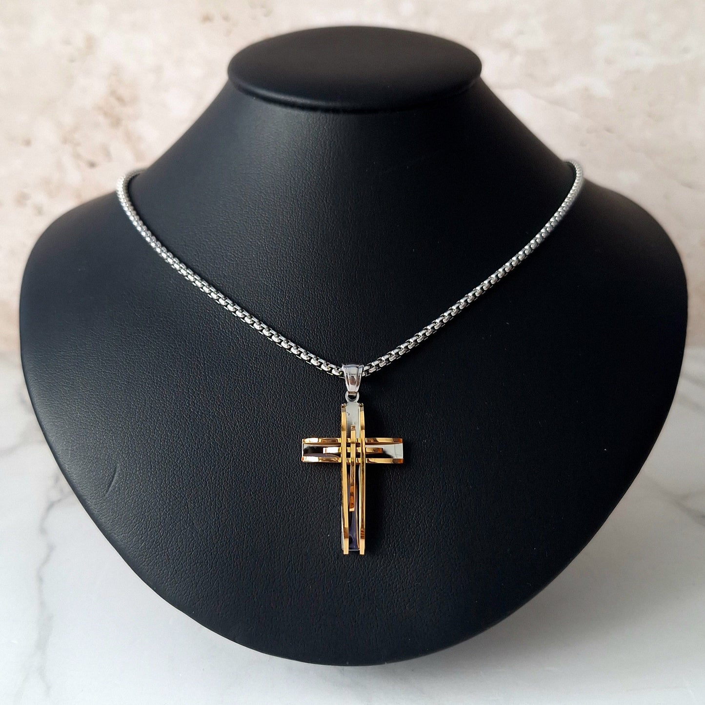 Collar Cruz Bicolor Caballero