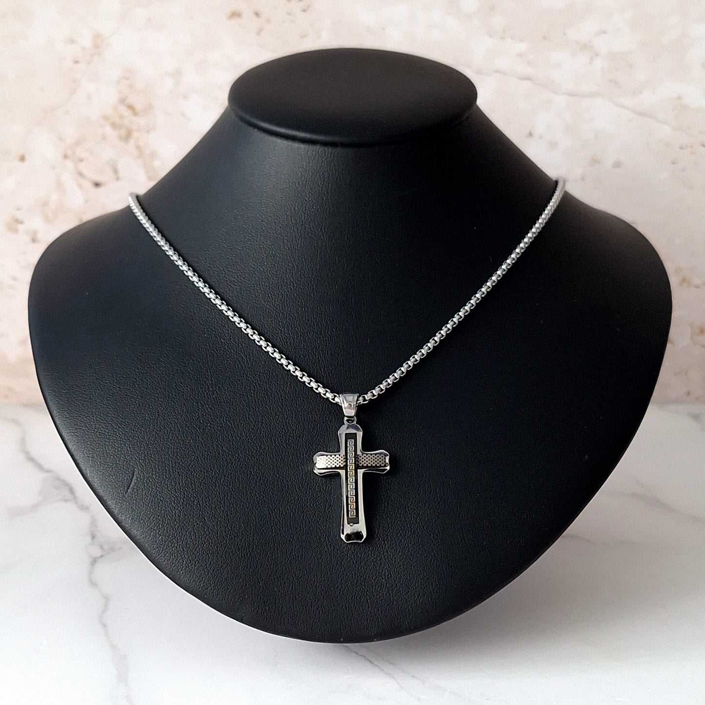 Collar Cruz Grecas Caballero