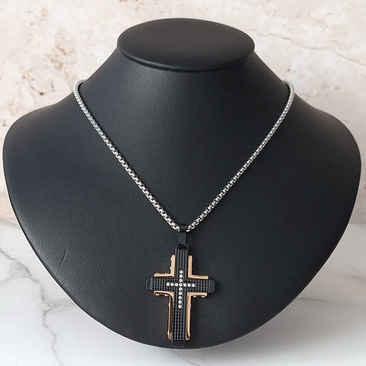 Collar Cruz Grande con Zirconias