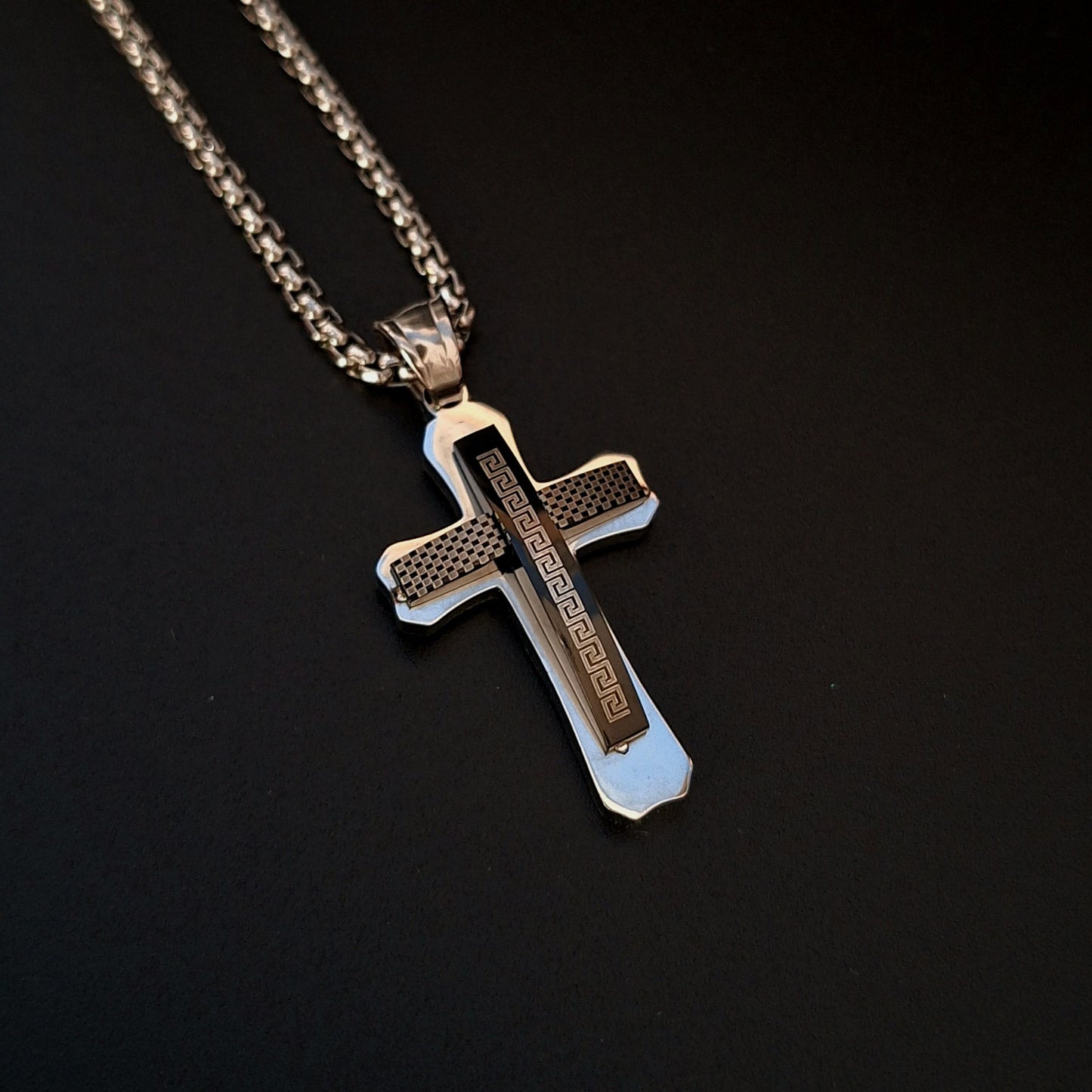 Collar Cruz Grecas Caballero