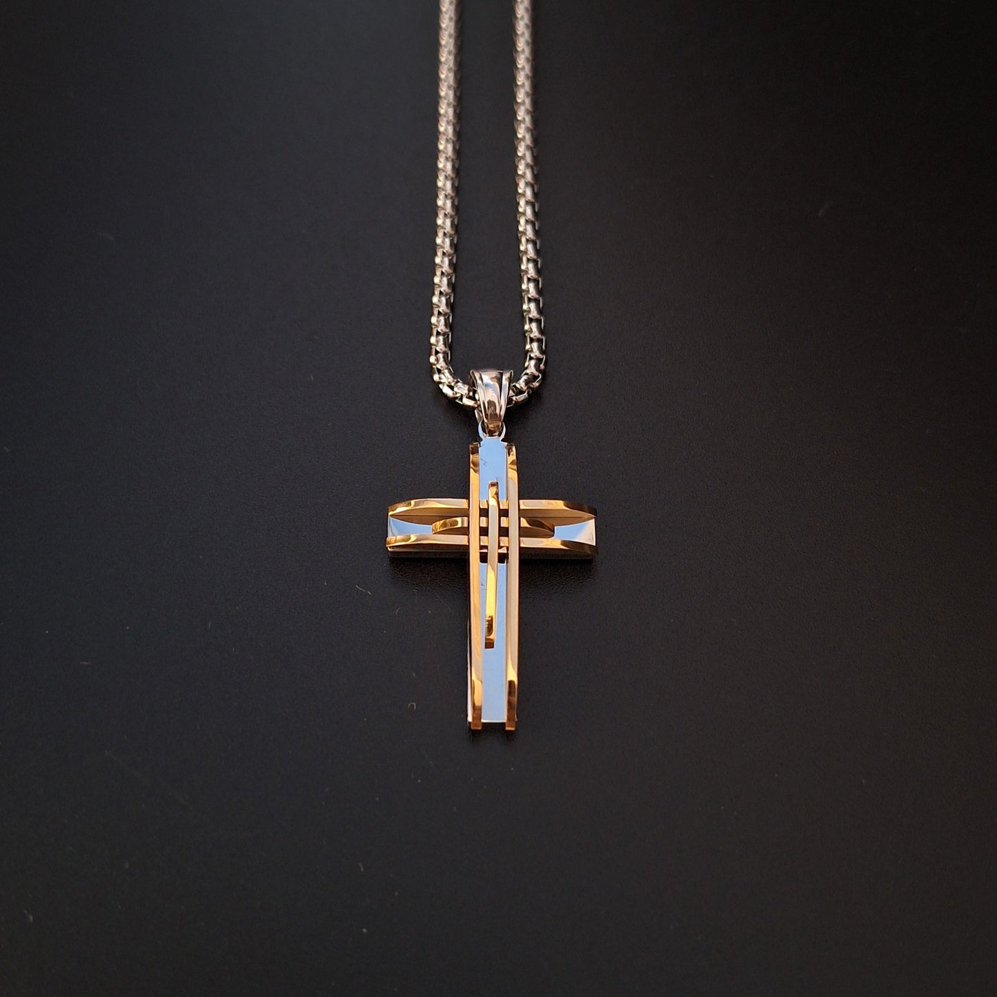 Collar Cruz Bicolor Caballero