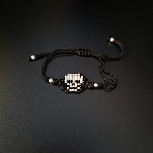 Pulsera de Hilo Ajustable Calavera