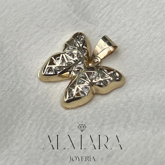 Dije Mariposa con Zirconias Oro 10K