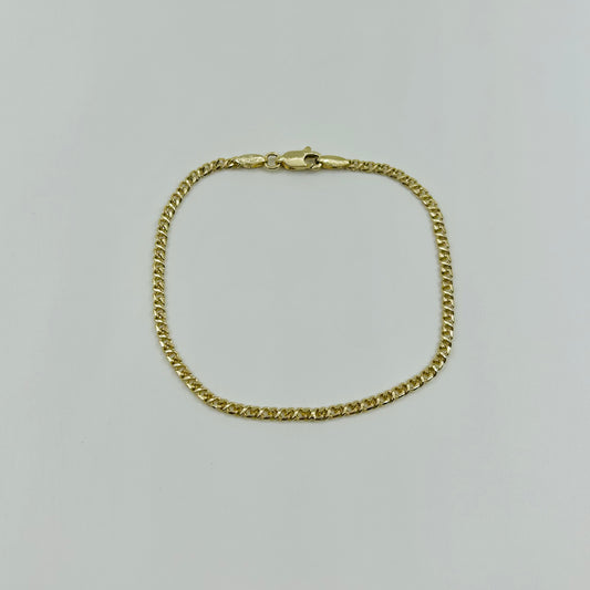 Pulsera Tejido Delgado de Oro Laminado