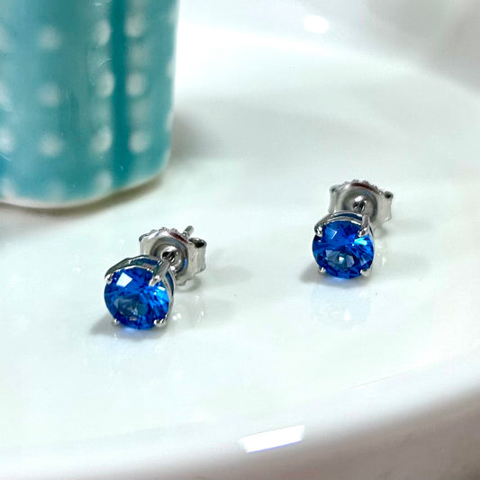 Aretes Azul Plata