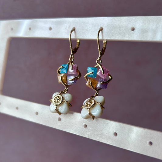 Aretes Flor Multicolor