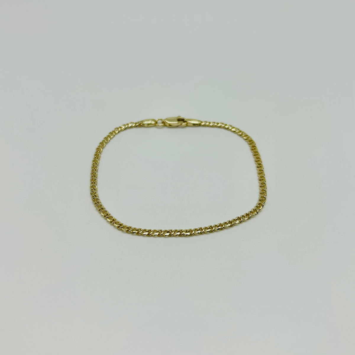 Pulsera Tejido Delgado de Oro Laminado