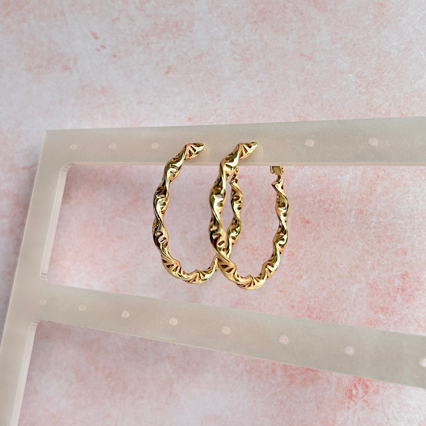 Arracadas Trenzadas de Oro Laminado