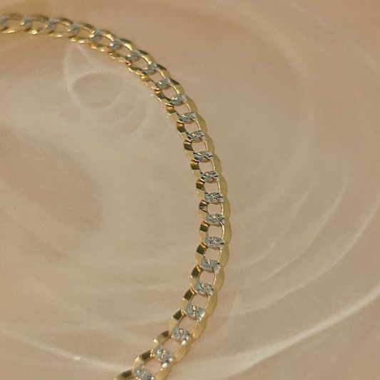 Esclava Estilo Grumet Diamantada en Oro 14K