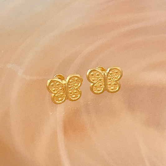 Broqueles Mariposa en Oro 10K