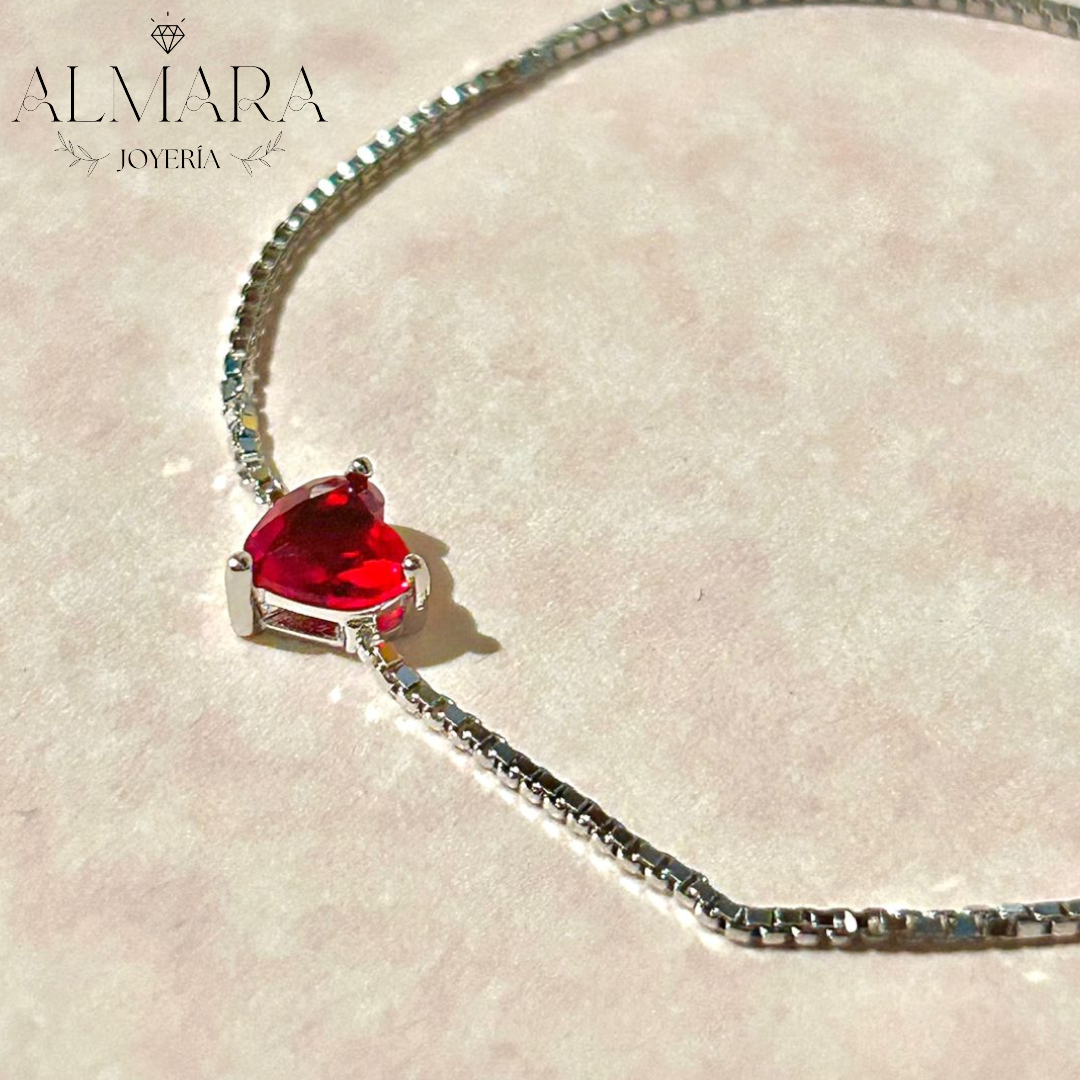 Pulsera con Corazón en Zirconia