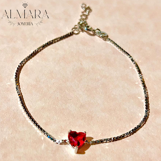 Pulsera con Corazón en Zirconia