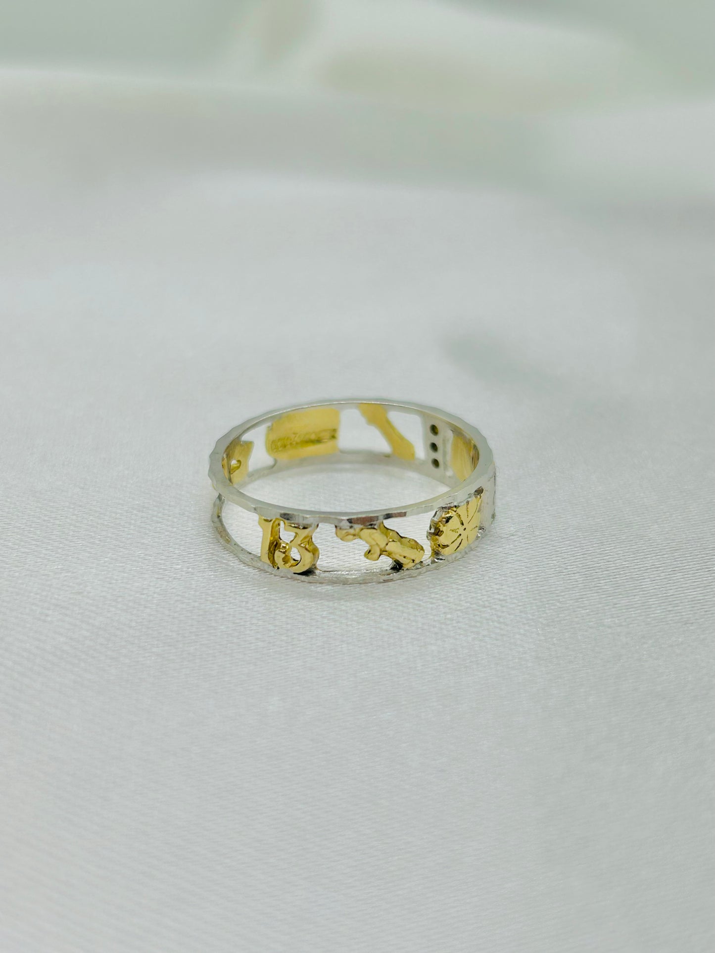 Anillo de la Suerte Combinado en Oro 14k