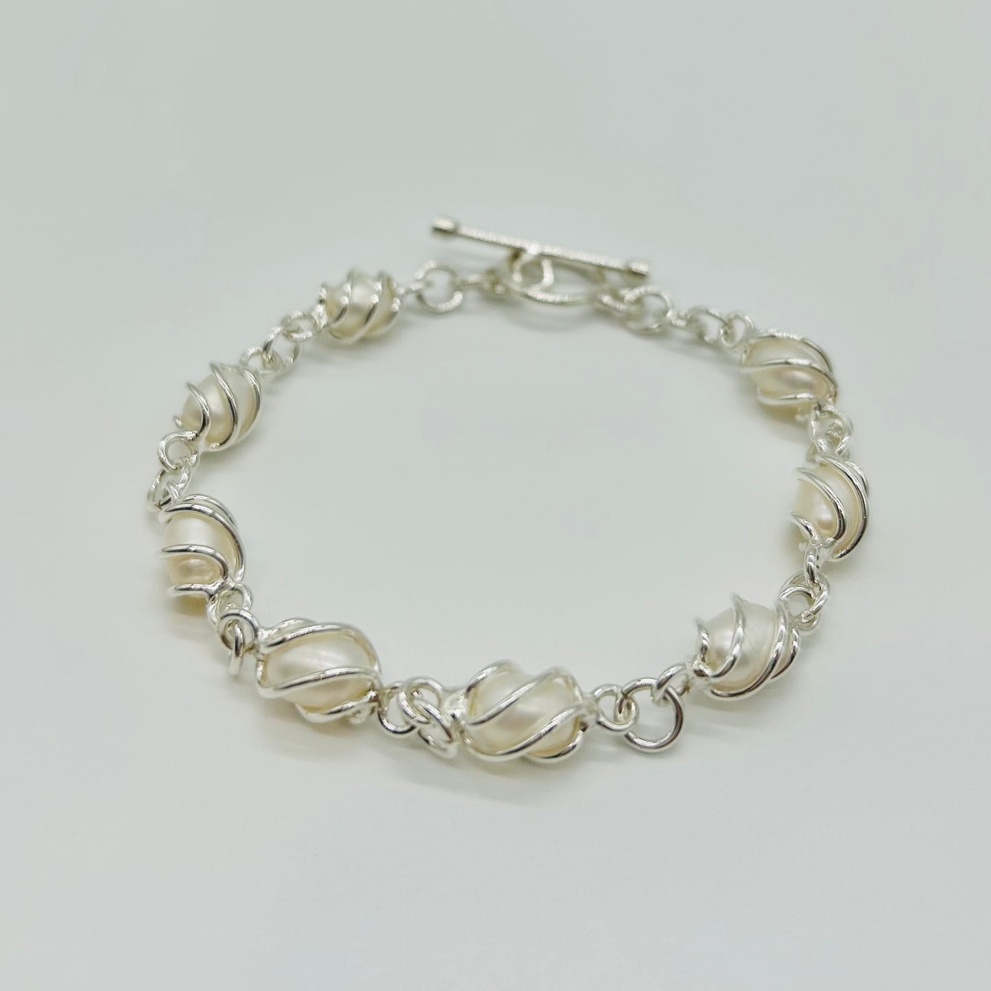 Pulsera de Plata con Perlas con Broche OT