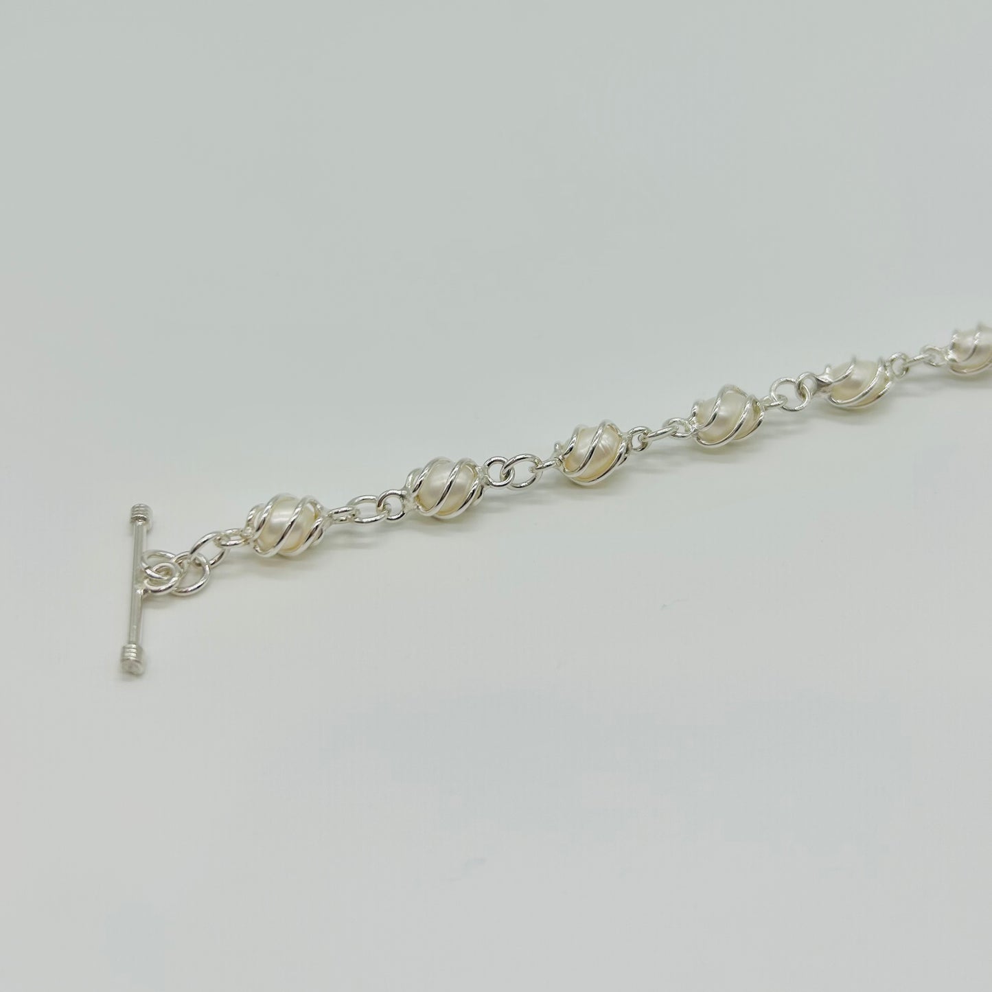 Pulsera de Plata con Perlas con Broche OT