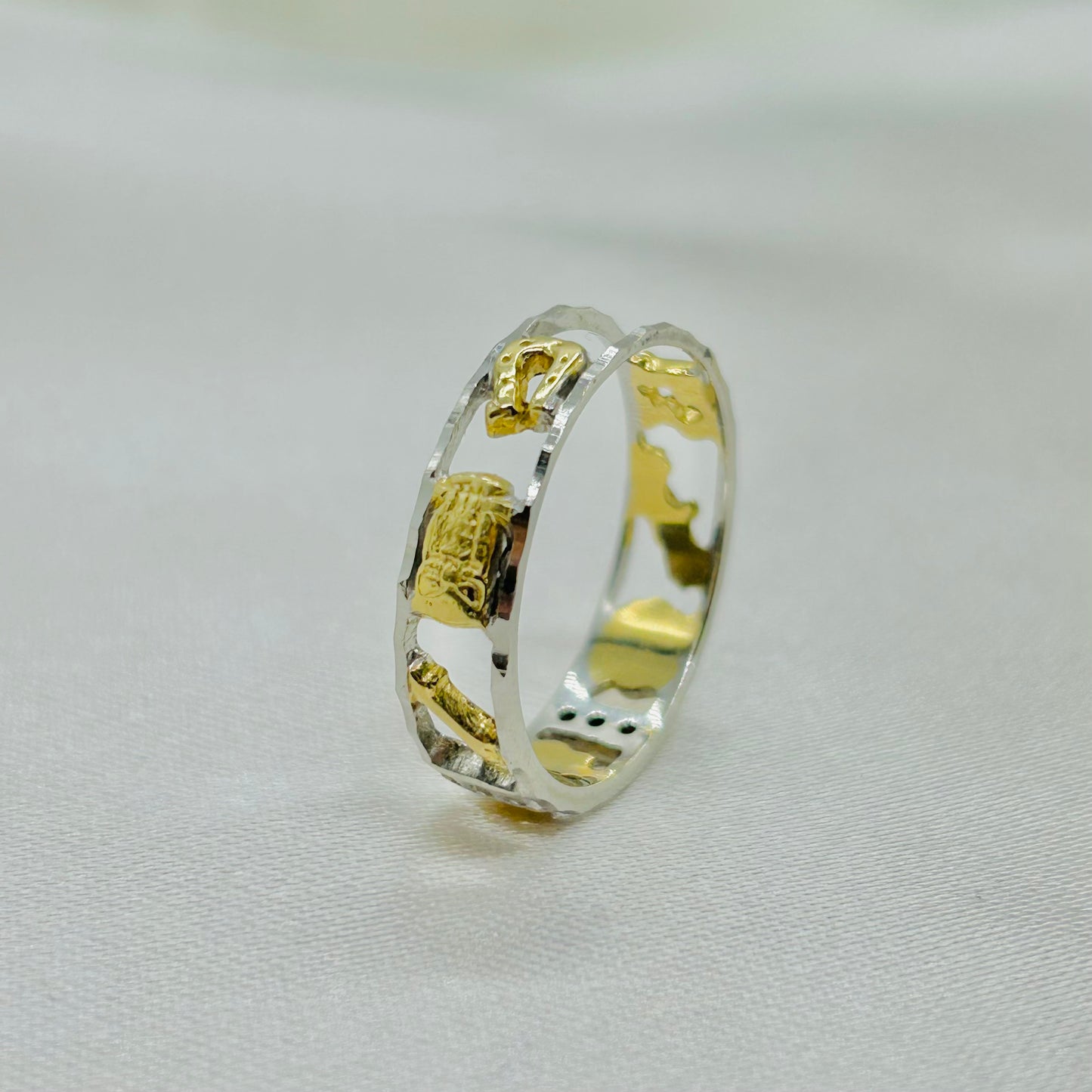 Anillo de la Suerte Combinado en Oro 14k