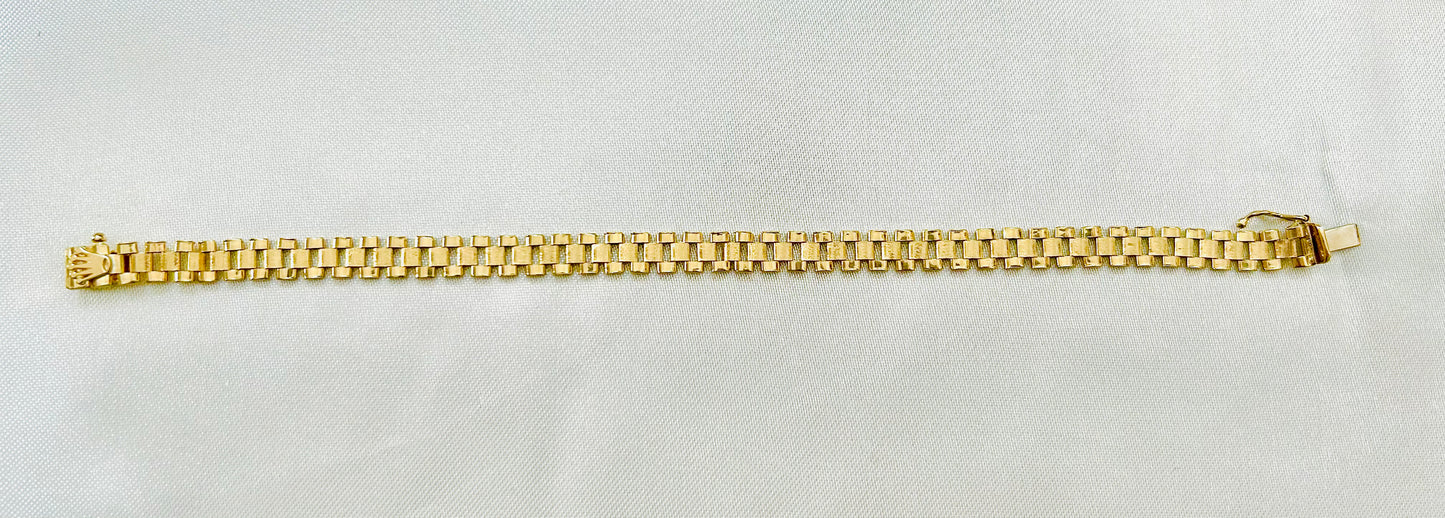 Pulsera Rolex Delgada de Oro 14K