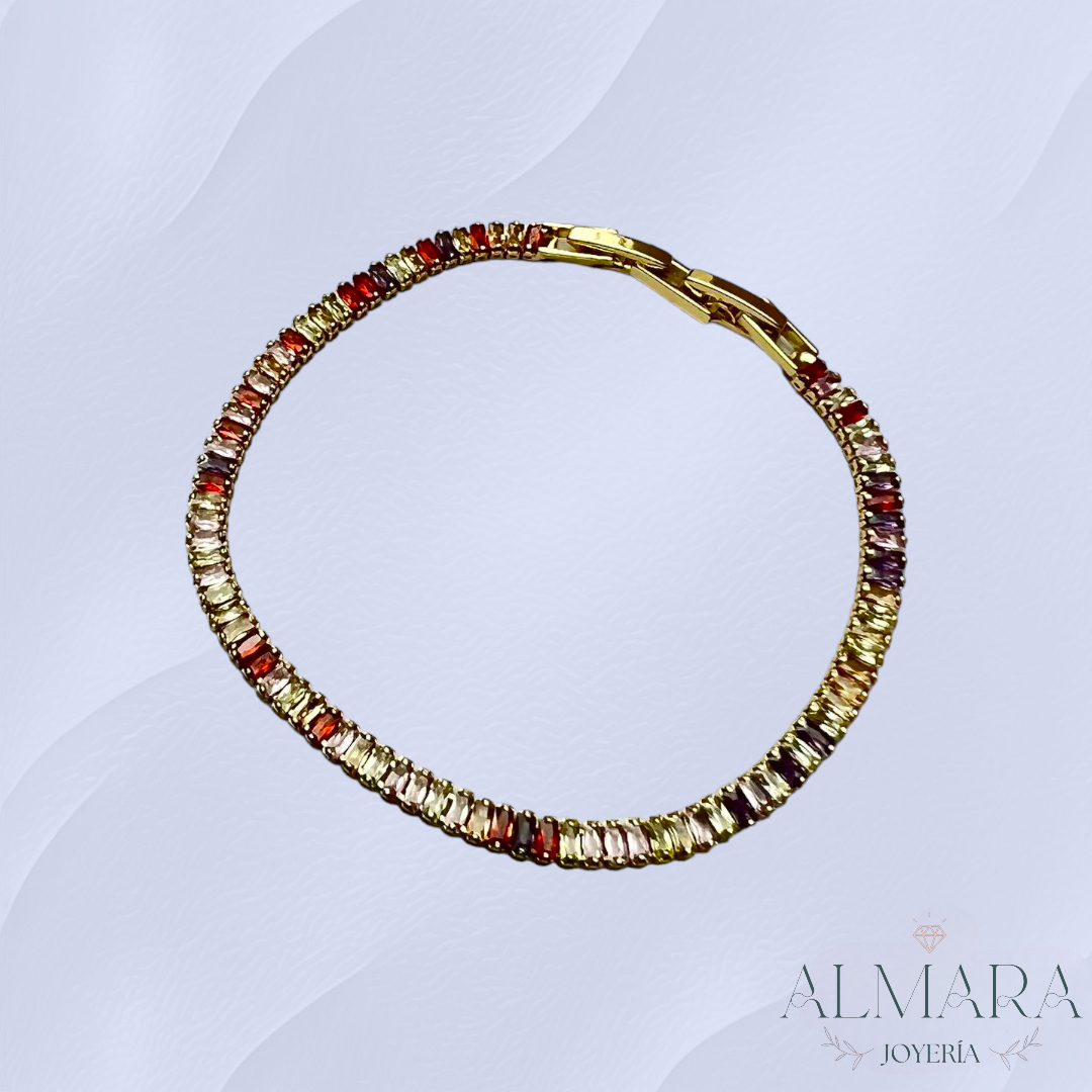 Pulsera de Dama con Zirconias de Colores