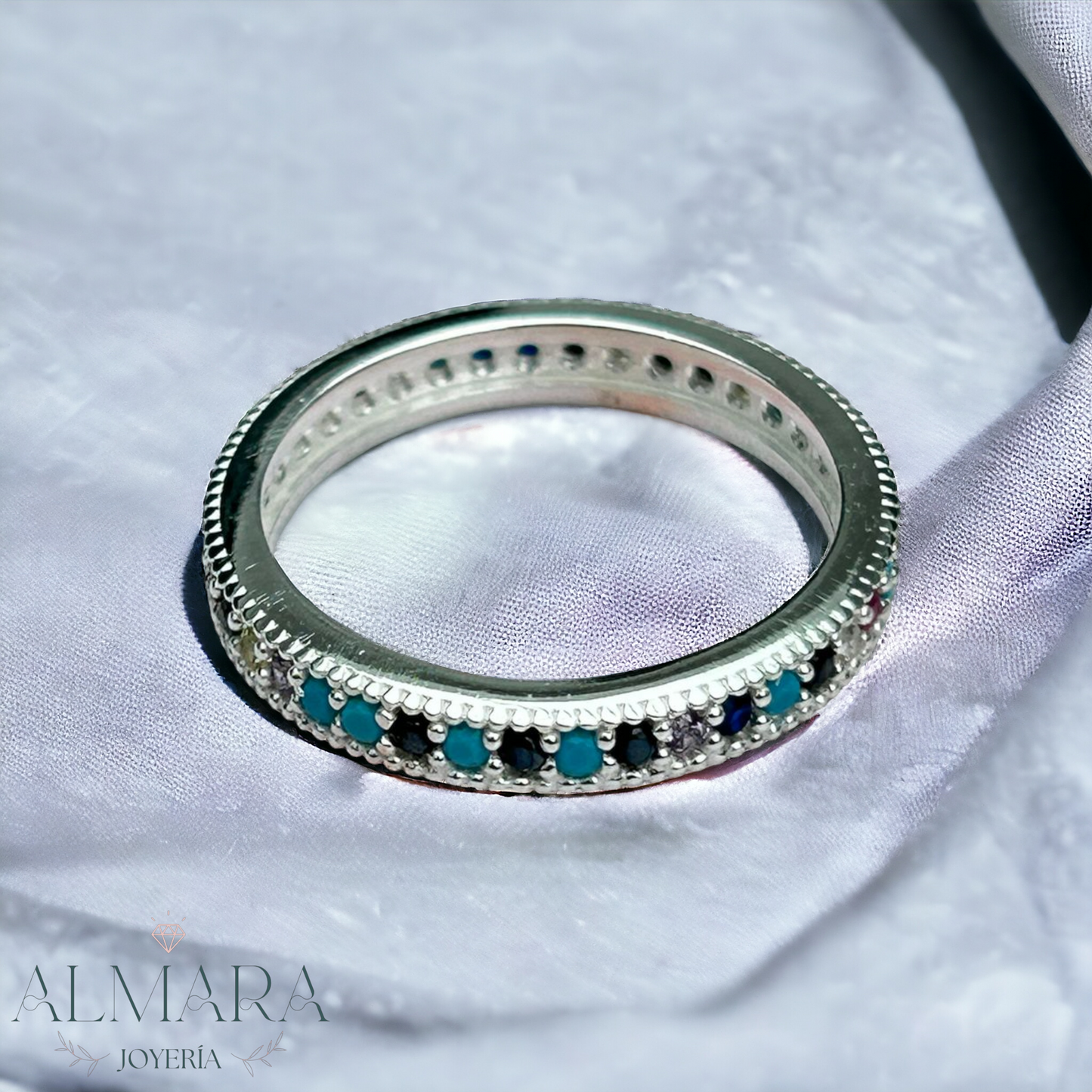 Anillo Churumbeles con Zirconias de Colores